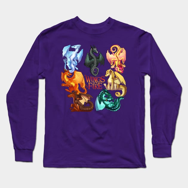 Wings of Fire: Jade Winglet Dragonets (with Logo) Long Sleeve T-Shirt by Biohazardia